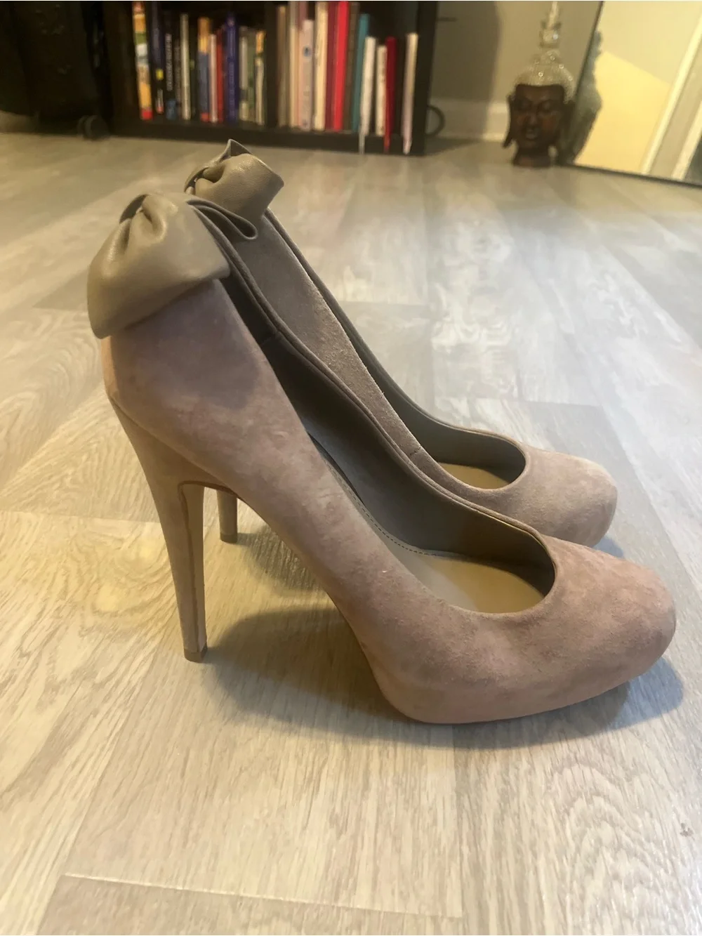 Dolce Vita Suede Bow Accent High Heel Pumps in Taupe